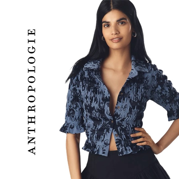 Anthropologie Tops - Anthropologie Maeve Smocked Button-Front Top